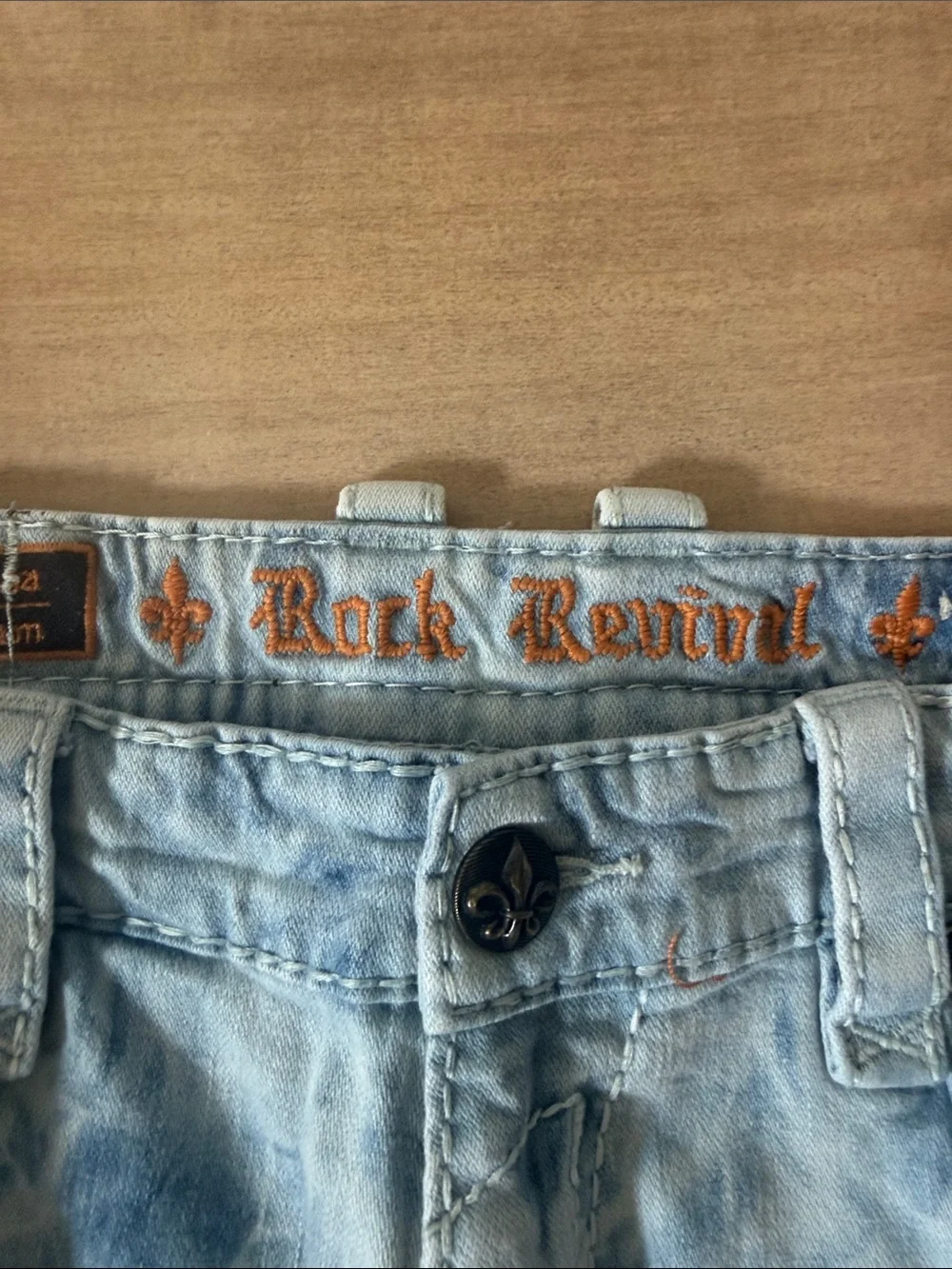 Men's Rock Revival Tie-Dye Blue Washed Jeans